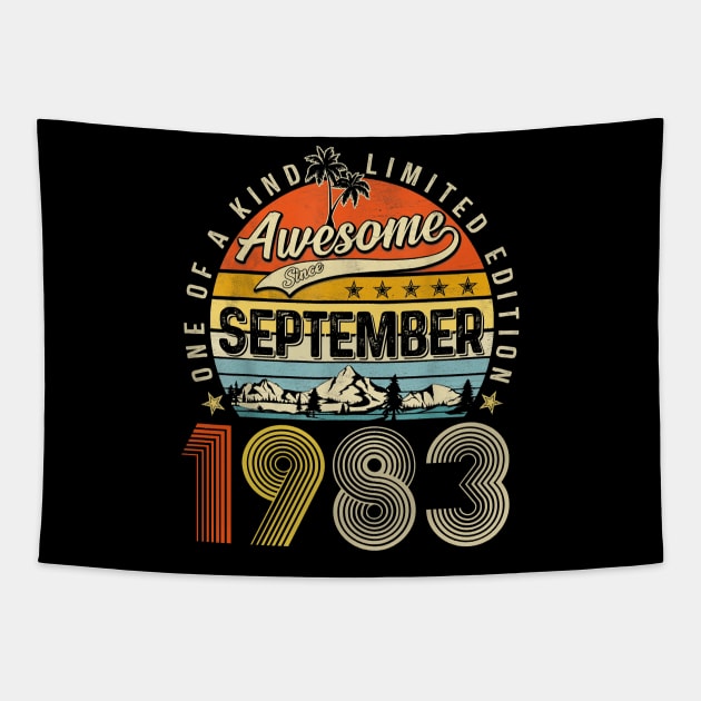 Awesome Since September 1983 Vintage 40th Birthday Tapestry by Gearlds Leonia