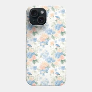 Watercolor vintage decorative pattern.  Colorful Birds and flowers Phone Case