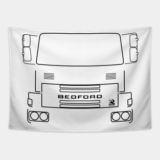 Classic Bedford TM lorry black outline graphic Tapestry