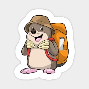 Mole as Hiker with Luggage Magnet