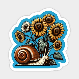 Snail with sunflowers Magnet