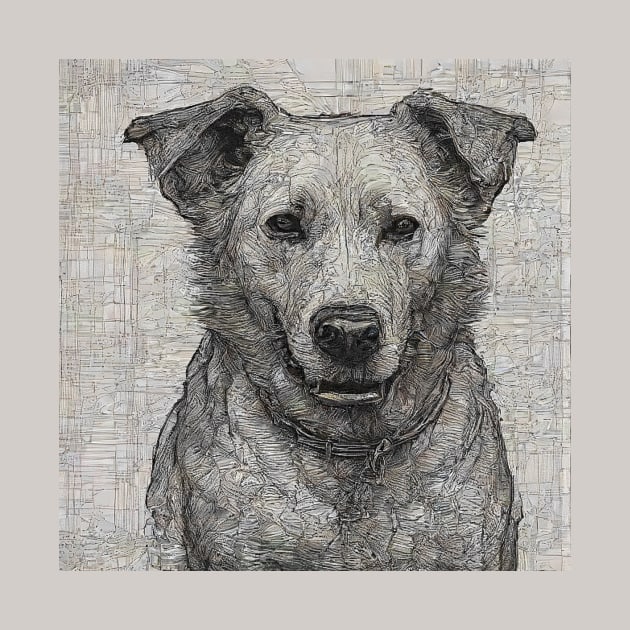 Dog Sketch Design by Dreamy Canvas Art