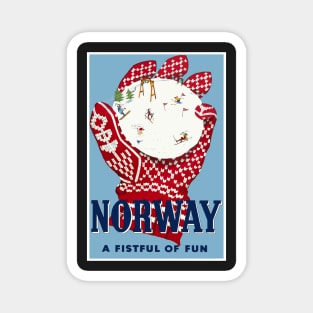 Norway, Travel Ski Poster Magnet