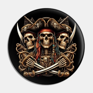 Skeleton Pirates Tee: Sailing the Seas of the Afterlife Pin