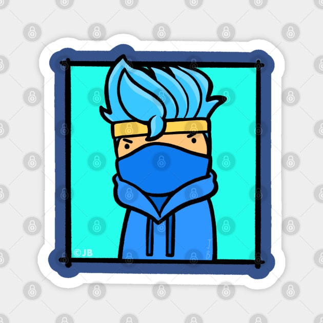 Blue Ninja Magnet by Sketchy