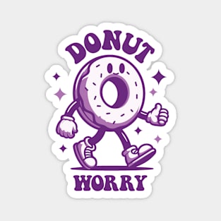 Retro Donut Worry Funny Design Magnet