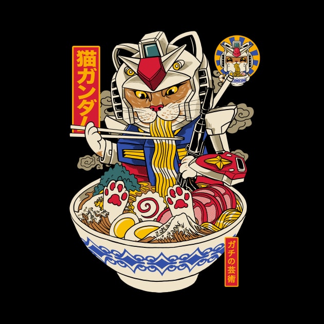 RAMEN CAT GUNDAM by art of gaci