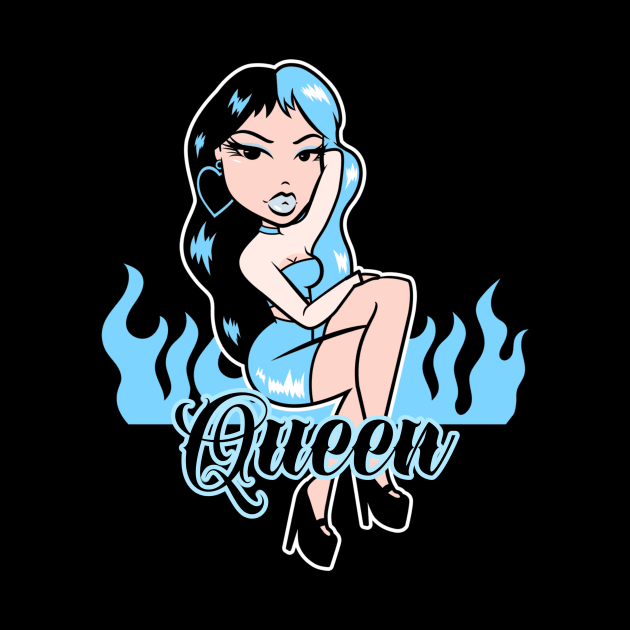 Queen Girl Doll Light Blue v2 by Just In Tee Shirts