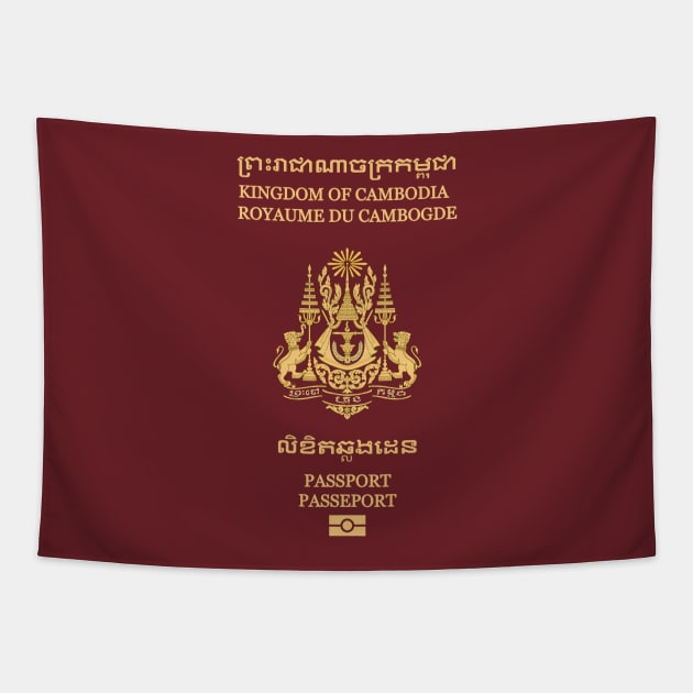 Cambodian passport Tapestry by Travellers