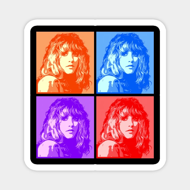 Stevie Nicks Bright Foursquare Magnet by Hart Images