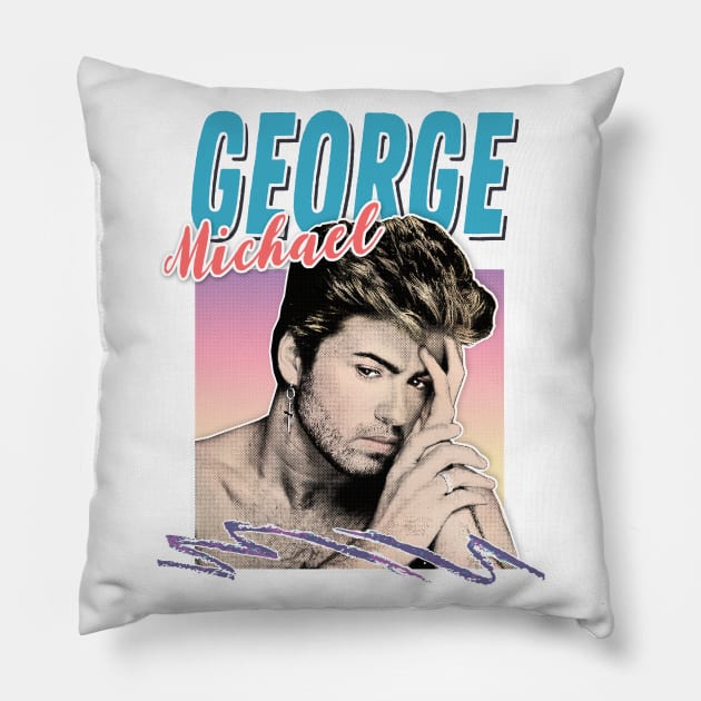 George Michael 1980s Styled Aesthetic Design Pillow by DankFutura