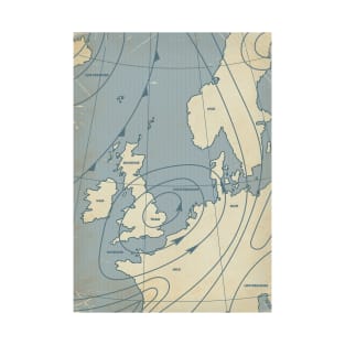 Meteorological Weather map of Europe T-Shirt