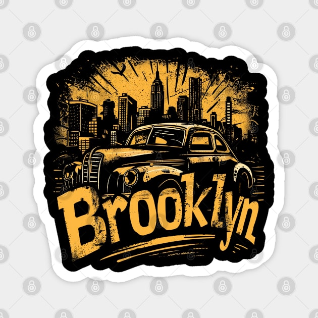 Brooklyn New York Vintage Magnet by Timeless Chaos