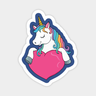 Baby unicorn and heart 3 Magnet