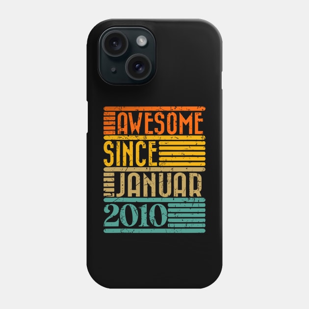 Awesome Since January 2010 14 Years Old 14th Birthday Phone Case by rhazi mode plagget