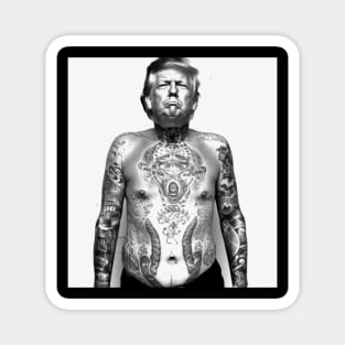 Tatted Trump Behind Bars Magnet