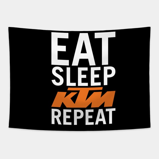 Eat Sleep KTM Repeat Front + Back print Tapestry by tushalb