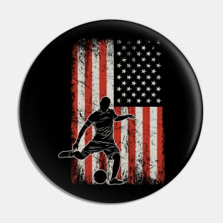 USA Flag Soccer Player Pin