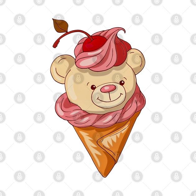 Bear in Ice cream Cone by koolteas