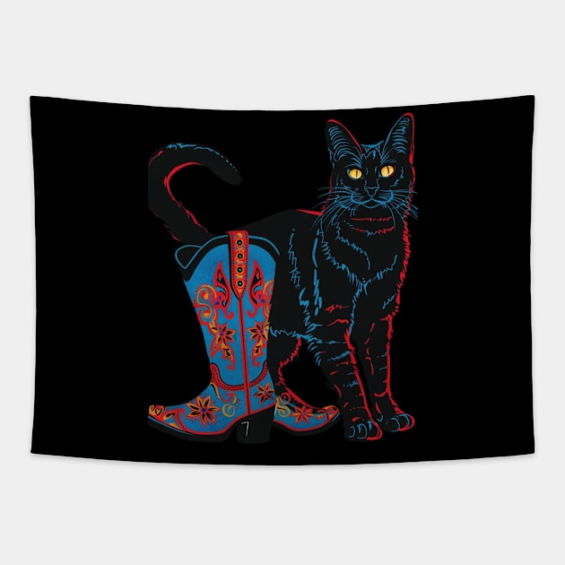 Cat Cowboy Expedition Sheriff Tapestry by RazonxX