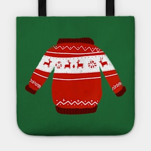 Ugly Christmas Sweater Reindeer Tote