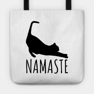 Namaste Stretching Cat Yoga Funny Yoga Tee Shirt Tote