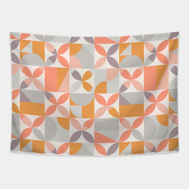 Mid Century Shapes N.06 / Retro Summer Morning Tapestry by matise