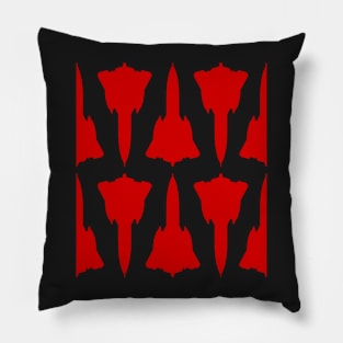 Lockheed SR-71 Blackbird - Red & Black Pattern Design Pillow