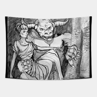 Beauty and the Beast, Greek Myth style Tapestry