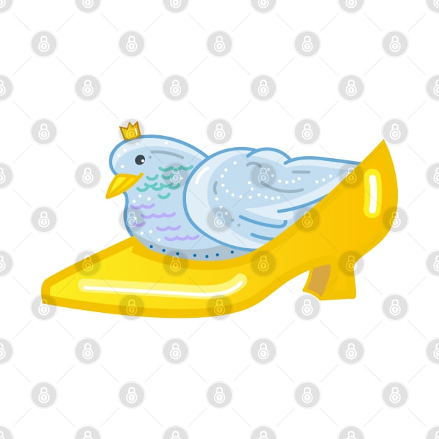 Funny pigeon in the golden shoe by spontania