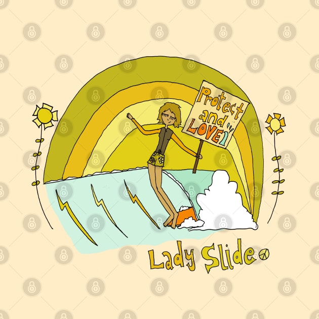 sea lovers and lady sliders // retro surf art by surfy birdy by surfybirdy