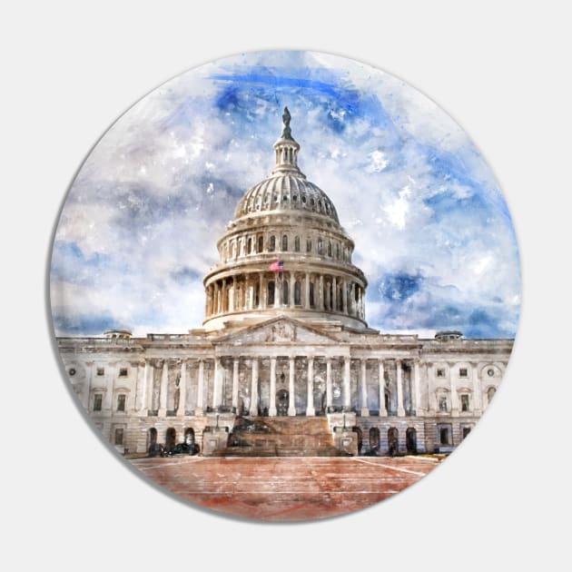 United States Capitol in Washington DC Watercolor Pastel - 03 Pin by SPJE Illustration Photography