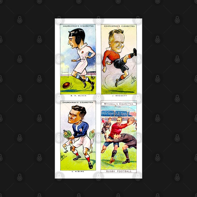 Vintage Rugby Cigarette Cards - Print by ArtShare