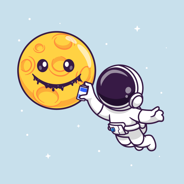 Cute Astronaut Spray Moon With Space Cartoon by Catalyst Labs