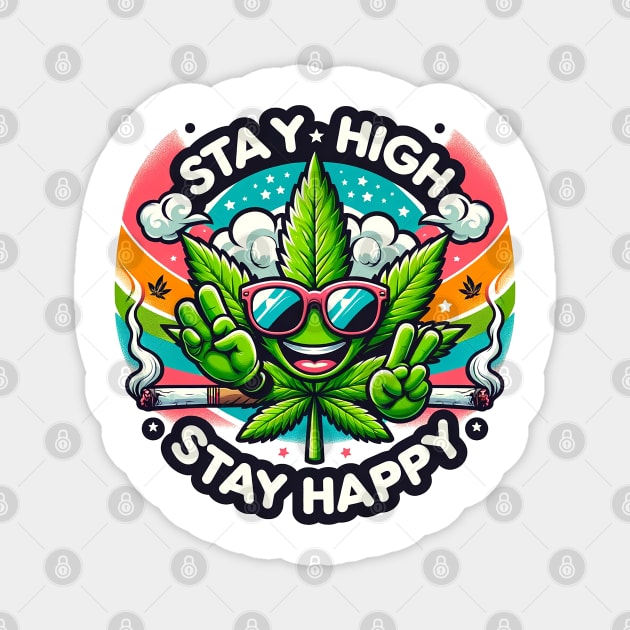 "Cheerful Herb Buddy: 420 Vibes" Magnet by WEARWORLD