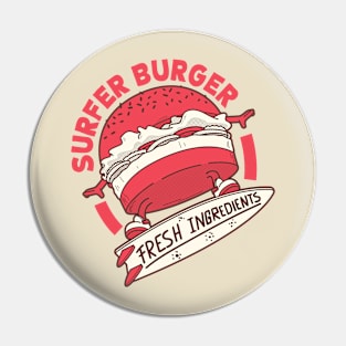 Surfer burger Pin