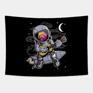 Astronaut Guitar HEX Coin To The Moon HEX Crypto Token Cryptocurrency Blockchain Wallet Birthday Gift For Men Women Kids Tapestry