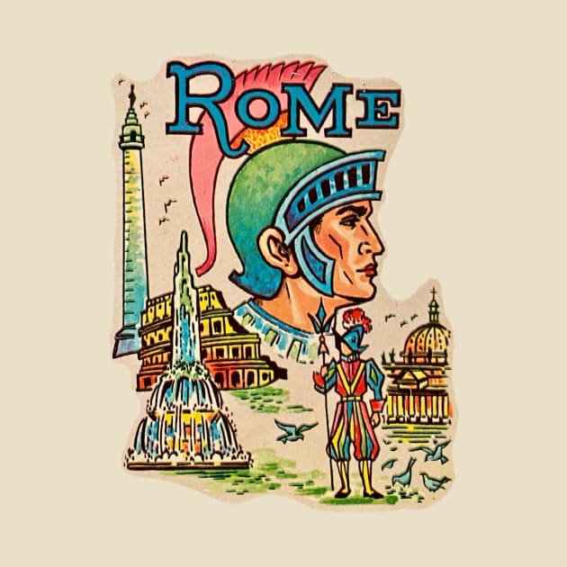 Rome Souvenir Design 1960s by 20th Century Tees