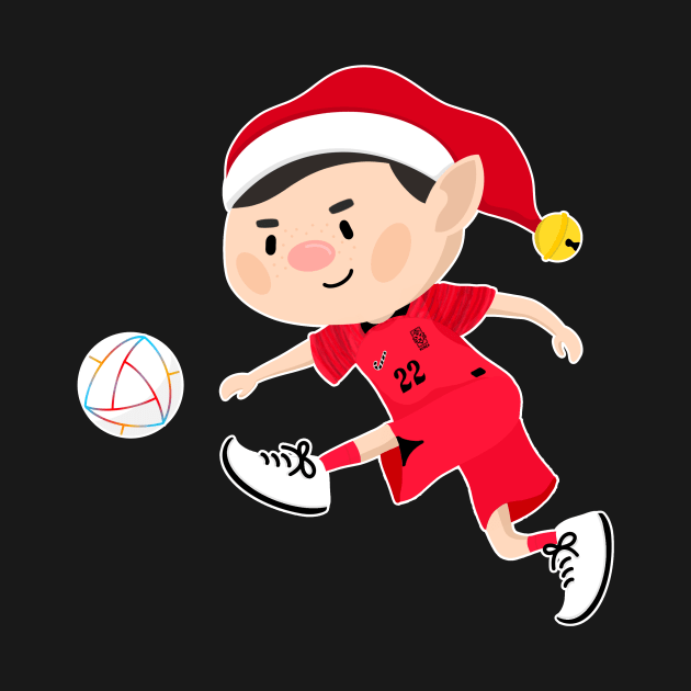 South Korea football Christmas elf. Football World Cup soccer t-shirt by abtchlr