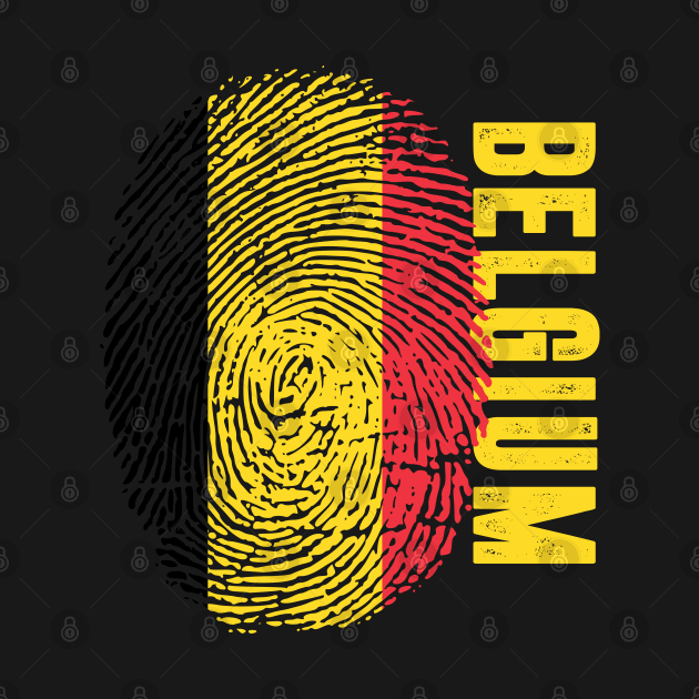 Belgium Flag Fingerprint My Story DNA Belgian by Your Culture & Merch