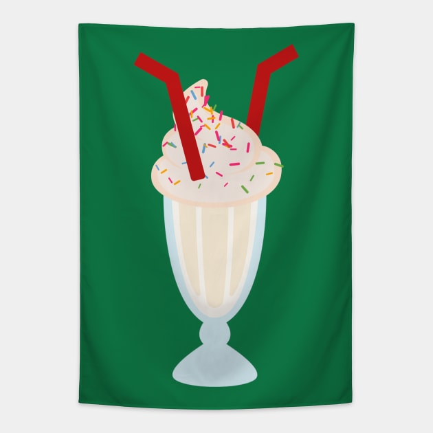 Vanilla Milkshakes with Sprinkles and Two Straws Tapestry by Tooniefied