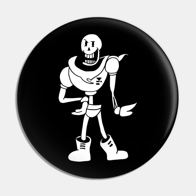 Papyrus Undertale Simple Black and White Design Pin by Irla