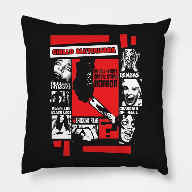 Giallo All'Italiana 3 Pillow by MondoDellamorto