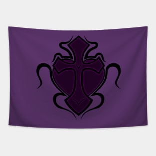 Cross & Heart - Purple Tapestry