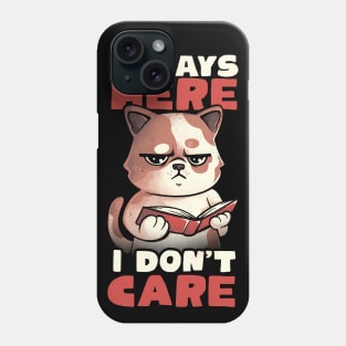 It Says Here I Don't Care - Funny Cute Cat Book Gift Phone Case