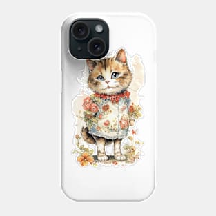 Cat with flower Phone Case