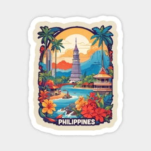 Vintage Travel Philippines Design Magnet