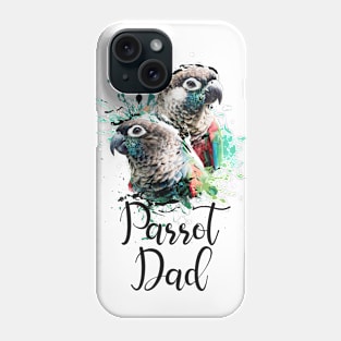 Crimson Bellied Conure Color Splatter Parrot Dad White Phone Case