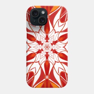 Cartoon Mandala Flower Red Orange and White Phone Case