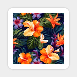 Tropical Flowers Pattern 13 Magnet